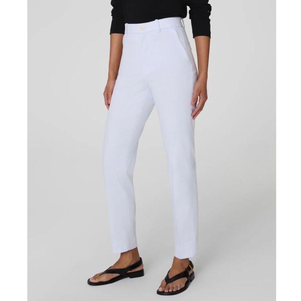 SPANX supersmooth™ Stretch Twill Slim Straight Pants Women's Size Large White